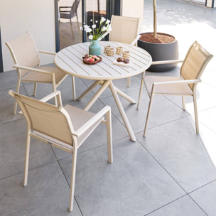 Table de jardin 4 places Nebullia D105cm argile