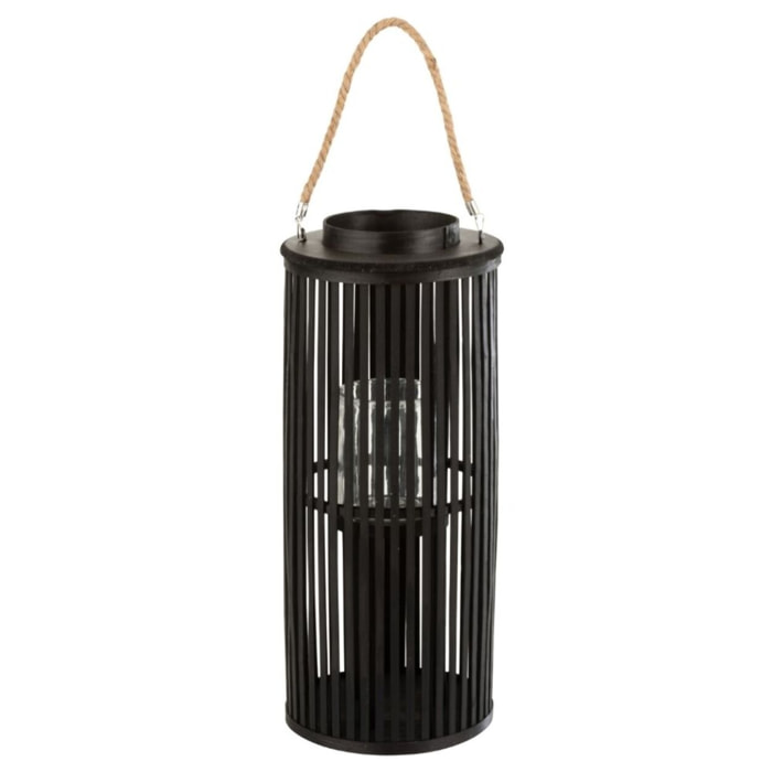 J-Line lanterne Tube - bambou - noir - small