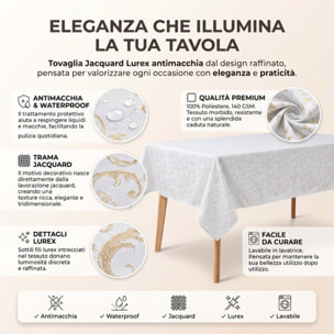 Tovaglia jacquard lurex in poliestere - GRIGIO/ARGENTO