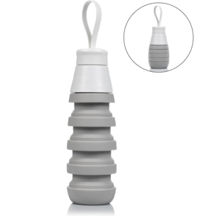 Bottiglia sportiva pieghevole in silicone. 250 a 500ml, senza BPA, tappo a vite in PP.