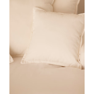 Sillón de algodón y lino color blanco de 115x170cm Alto: 73 Largo: 170 Ancho: 115