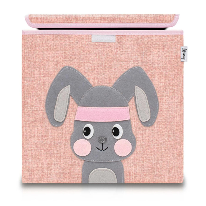 Boîte de rangement en tissu pour enfant "lapin" avec couvercle, compatible Ikea Kallax Lifeney