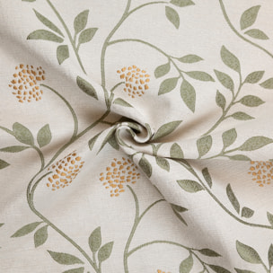 Rideau jacquard polycoton motifs végétaux - Vert