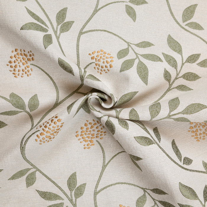 Rideau jacquard polycoton motifs végétaux - Vert