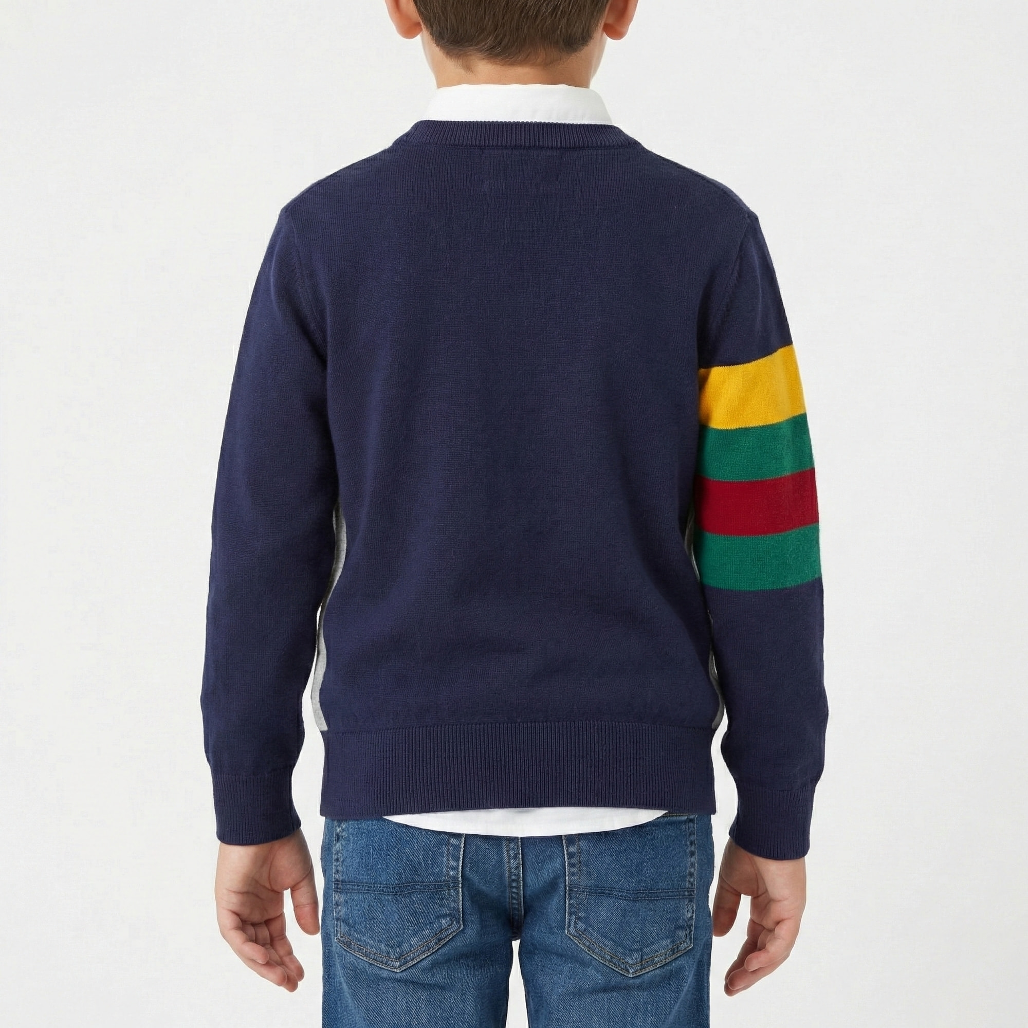 Maglia finezza 12 con intarsi su manica Polo Club St Martin Grigio