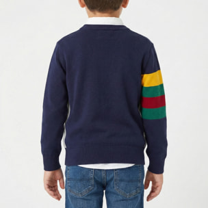 Maglia finezza 12 con intarsi su manica Polo Club St Martin Grigio