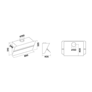 Hotte décorative murale FALMEC FLIPPER 1410 Blanc