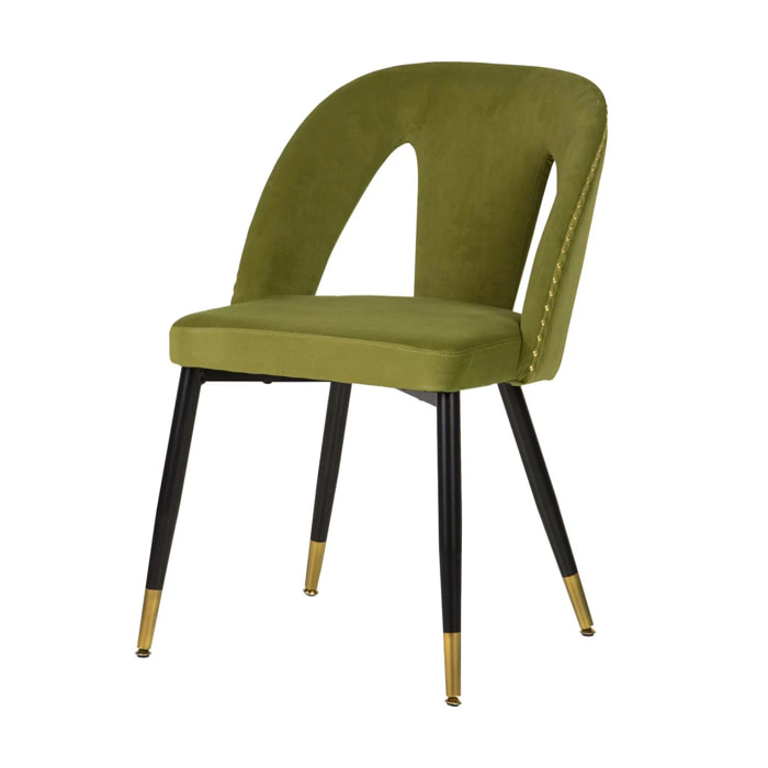 Silla Tachuelas Velvet Verde Stowe 49x54x82 Cm