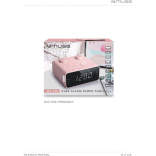 Radio réveil MUSE M-17 CPK rose