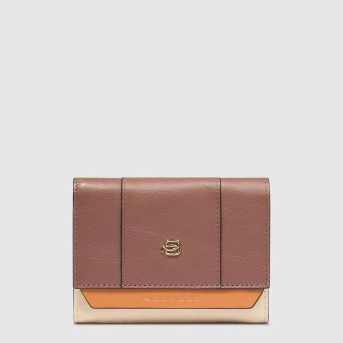 Piquadro Portafogli da piccolo in pelle con porta carte di credito, schermato con protezione RFID