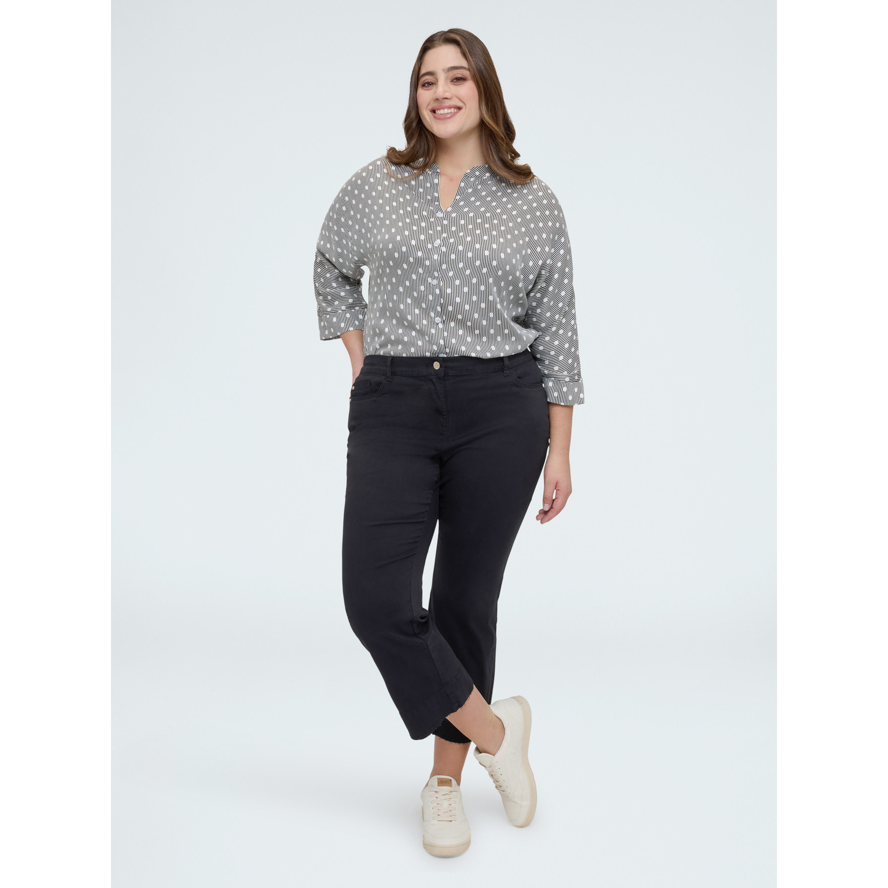 Fiorella Rubino - Camisa de lunares en raso de viscosa - Gris