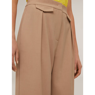Motivi - Pantaloni palazzo con pieghe e motivo tasche - Beige