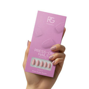 Pink Gellac - 305 Pearly Nude - rond court - Faux ongles à presser - Faux-ongles réutilisables - Press-on nails