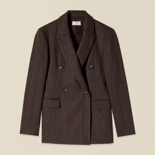Oltre - Blazer doppiopetto tinto filo - Marrone