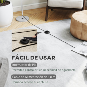 Lámpara de Pie Moderna 155 cm Lámpara de Pie para Salón con Pantalla de Cuenco Reflejando Luz Interruptor de Pie Casquillo E27 Sin Bombilla para Dormitorio Oficina Sala de Estar