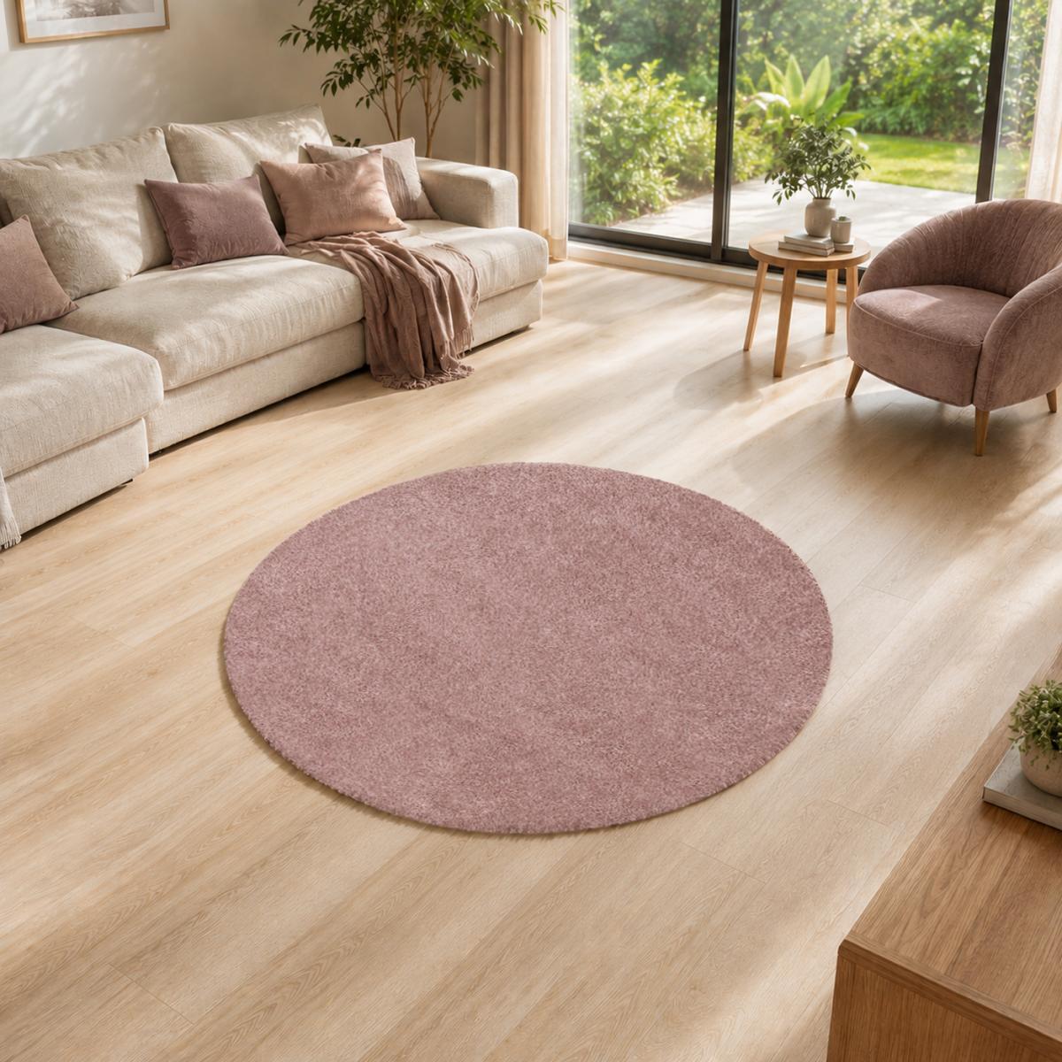 Tapis salon et chambre tissé motif uni LUBU