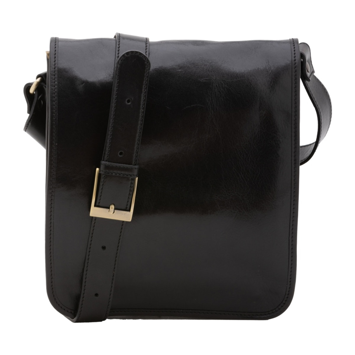 Borsa a tracolla uomo in vera pelle - Modello False - Made in Italy - 29.0 x 24.0 x 9.0 cm