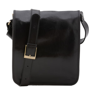 Borsa a tracolla uomo in vera pelle - Modello False - Made in Italy - 29.0 x 24.0 x 9.0 cm
