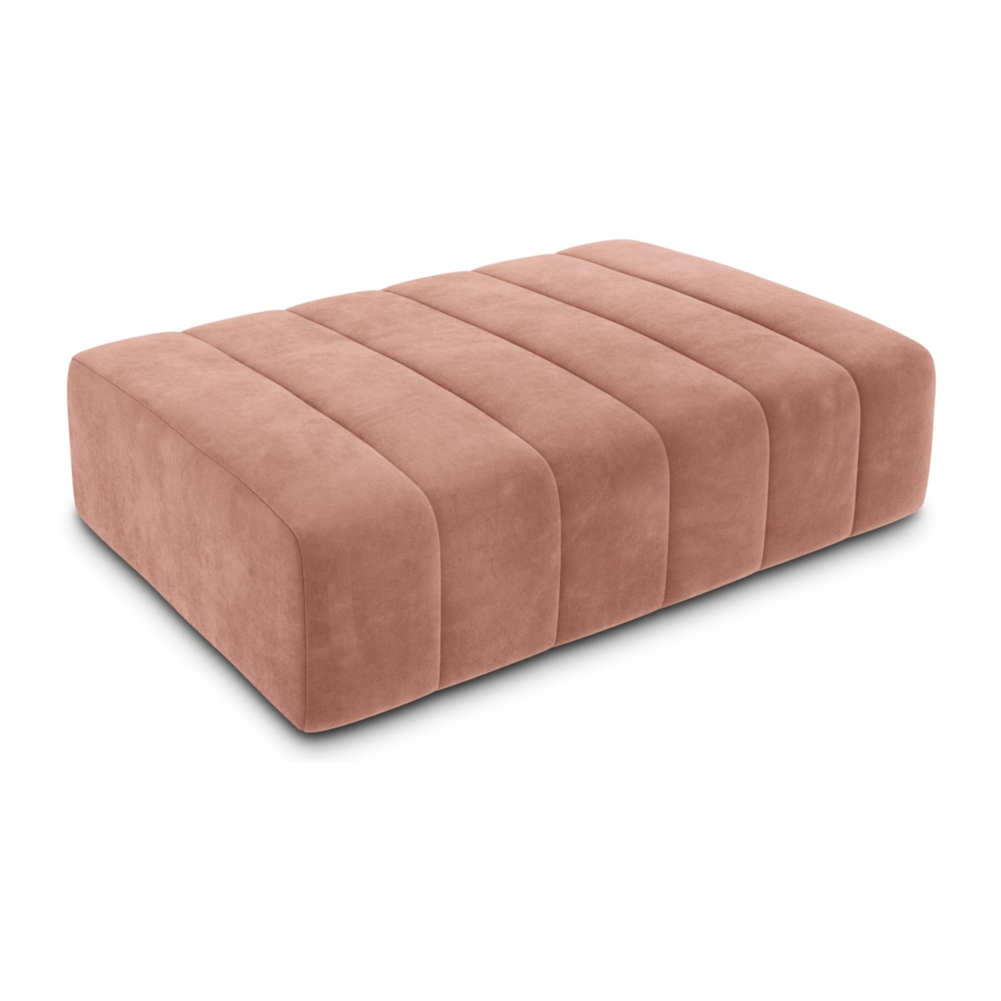 Pouf "Marcel" en velours rose