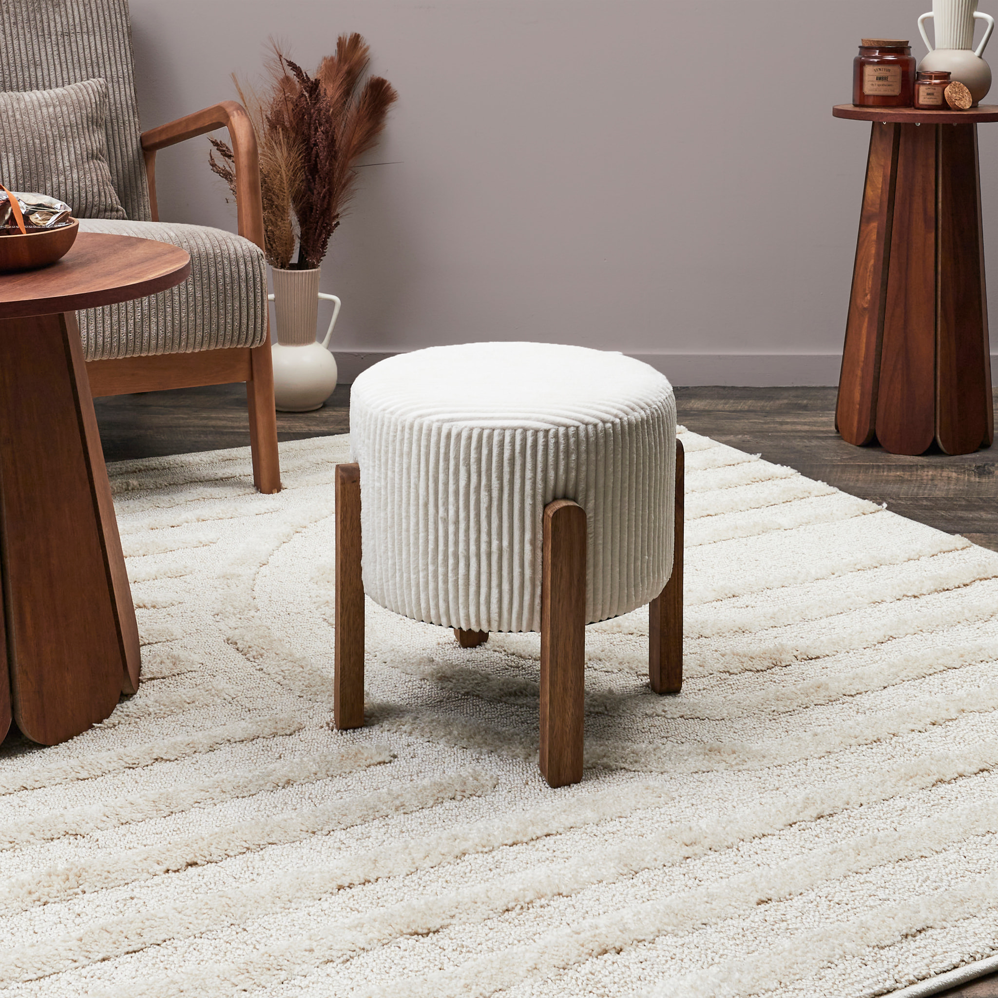 Tabouret Cotele Scott Beige - Lot De 2