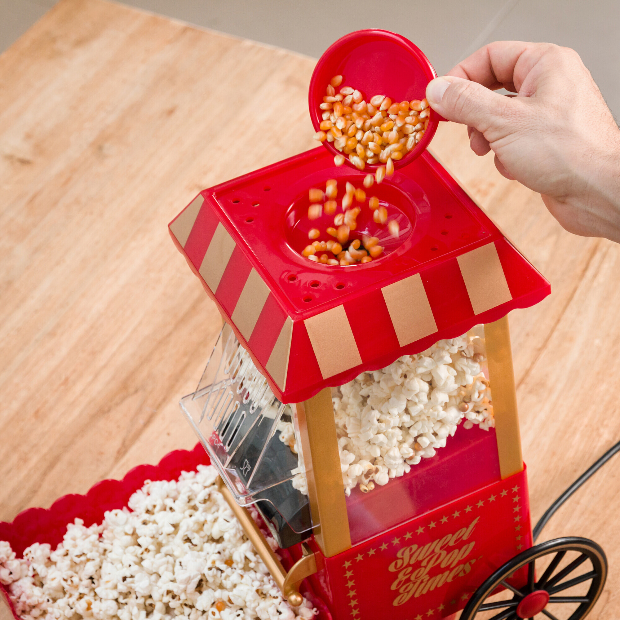 Macchina per pop corn Sweet Pop Times - 1200W - rosso - 17 x 39 x 20 cm