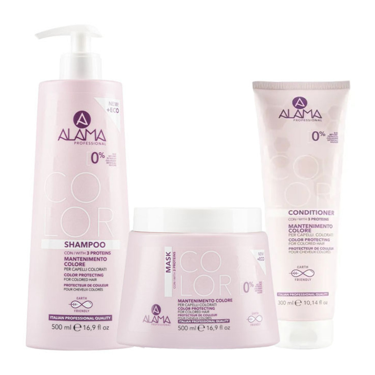 ALAMA Professional Kit Color Shampoo 500ml + Mask 500ml + Conditioner 300ml