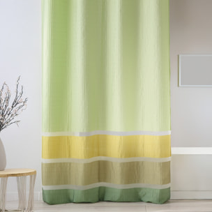 Voilage fantaisie tissée avec rayures horizontales - Vert tilleul
