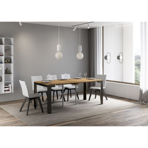 Consola extensible 90x40/196 cm Linea Evolution Small Roble Natural estructura Antracita