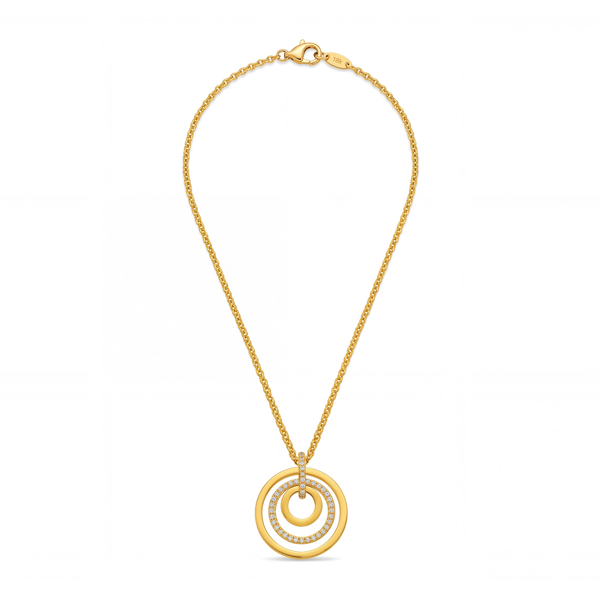 Collar de Circonita Brillante acabado en oro amarillo de 18k