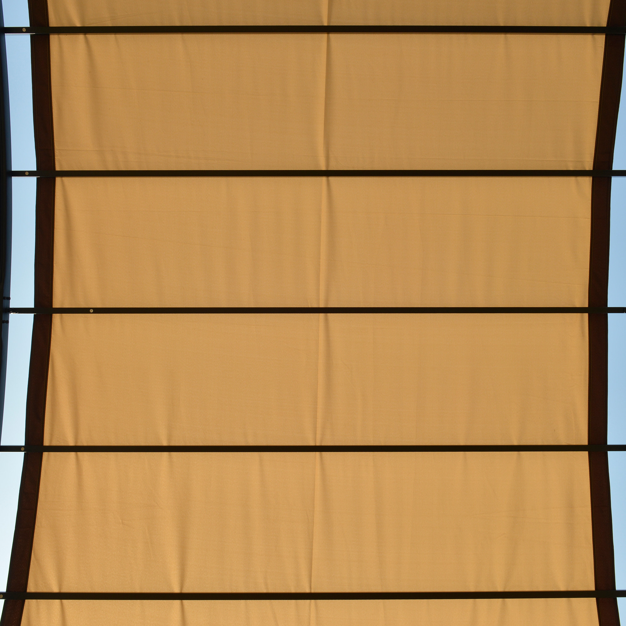 Pérgola 3x2,5m Cenador con Techo Retráctil Jardín Patio Terraza Poliéster Beige