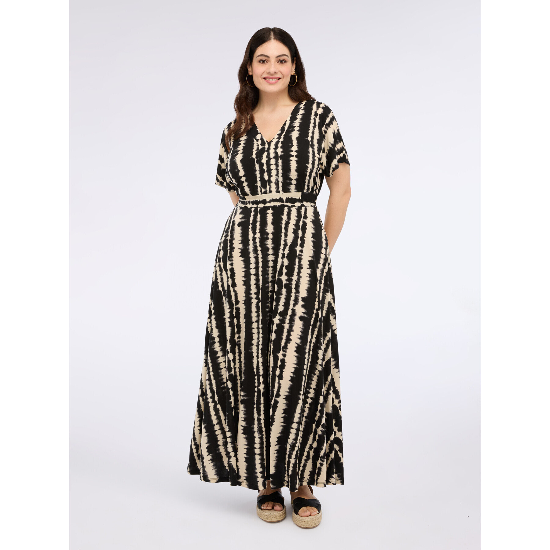 Fiorella Rubino - Vestido largo estampado - Negro