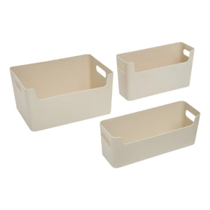 Organiseur Essentiels L25,4/25,5/26,3cm beige 3 pièces