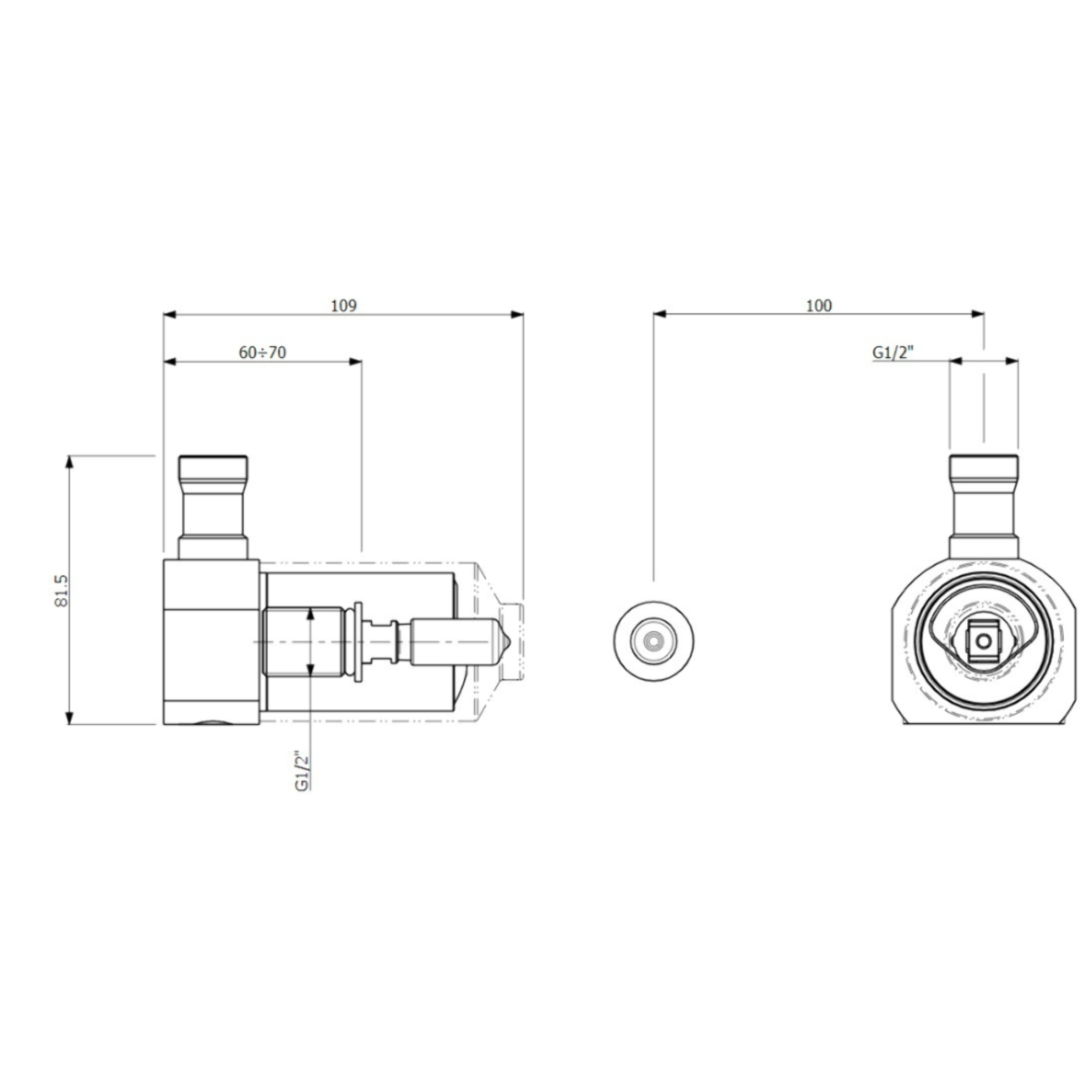 Corps encastré universel Loop & Friends pour robinetterie monocommande montage mural Matt Black