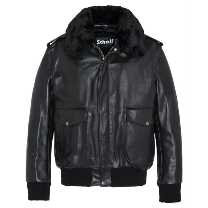 GIUBBOTTO 184SM FLIGHT JACKET PELLE SCHOTT BLACK UOMO