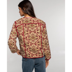 Chaqueta acolchada de mujer con estampado