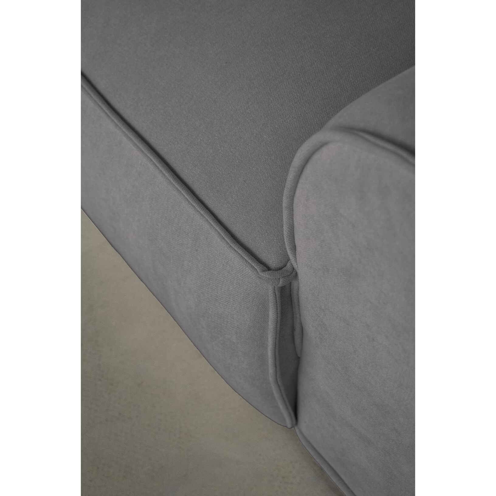 Felix - module d'assise droit en tissu texturé - Gris foncé