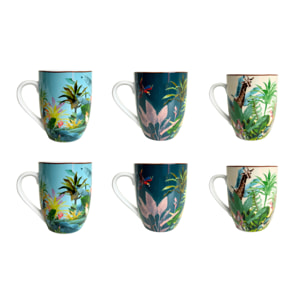 Lot de 6 mugs, BORNEO