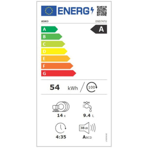 Lave vaisselle encastrable ASKO DSD747U
