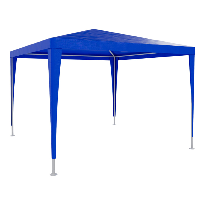 Gazebo 3x3 M Struttura Acciaio Copertura PE 110 gr/m² Impermeabile Idrorepellente Resistente Raggi UV Tenda Picnic Campeggio Esterno Giardino Blu