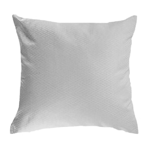 Taie d'oreiller satin de coton motif jacquard gris Vibrato glacier