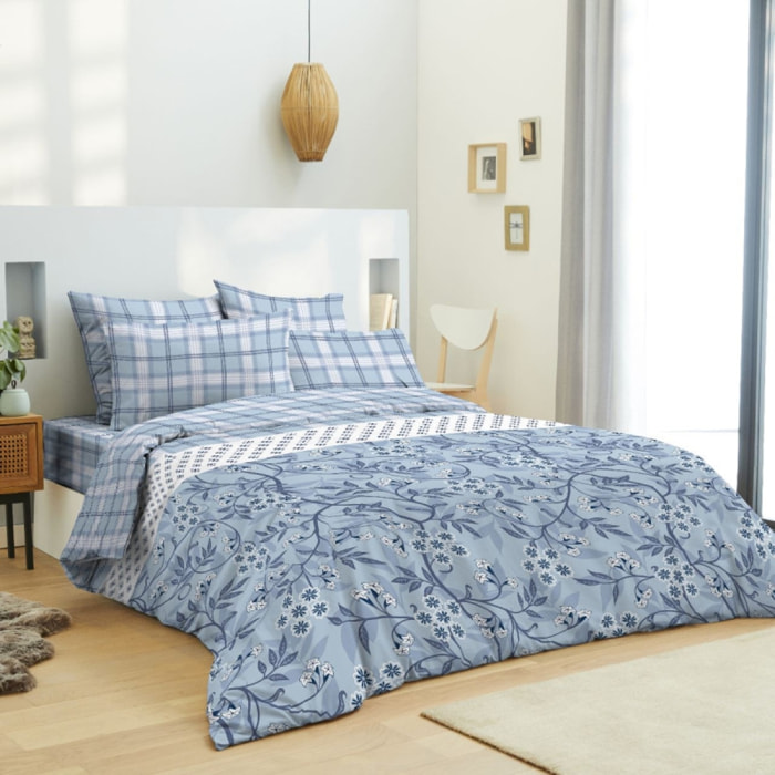 Pack complet housse de couette réversible Liberty bleu