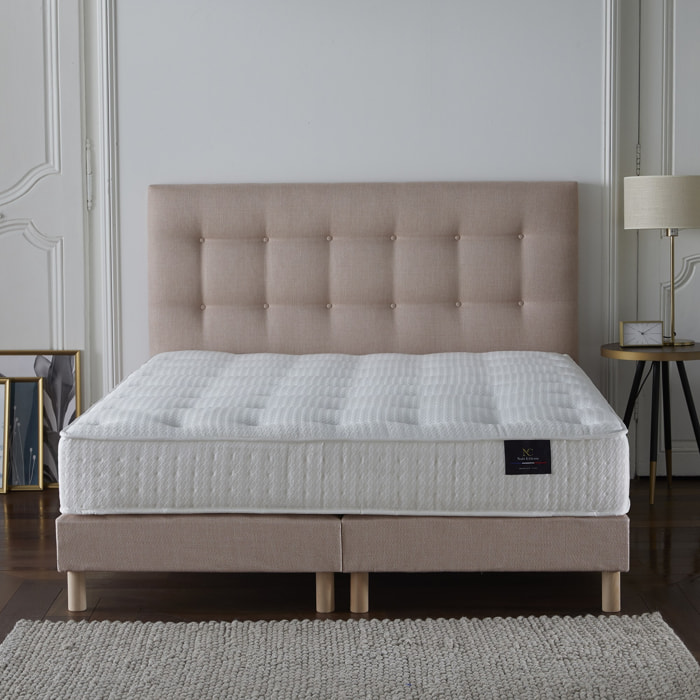 Ensemble matelas ressorts, COMETE + tête de lit + sommier 11 cm