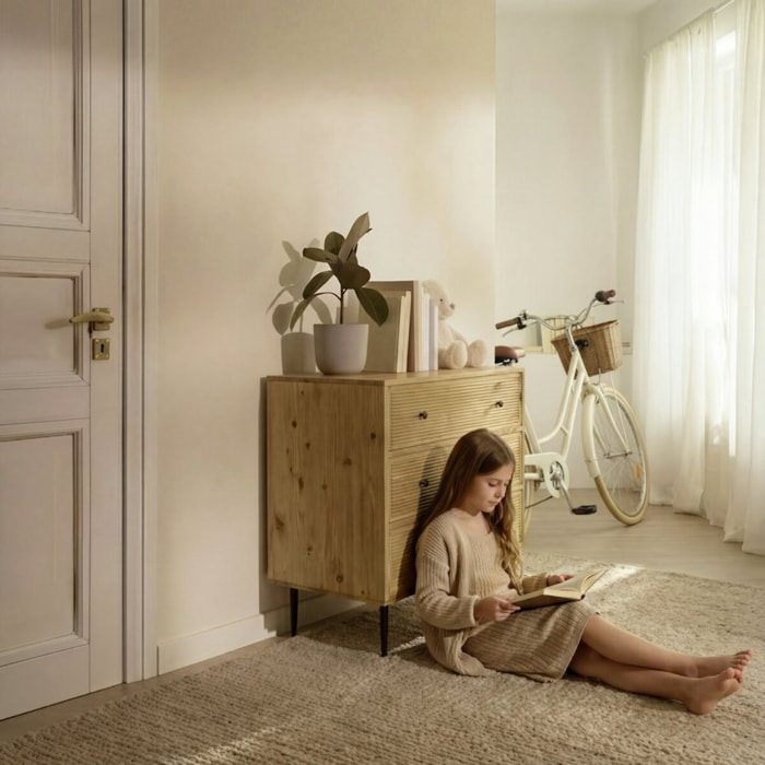 Commode Boreal -bois massif de manguier-couleur bahamas naturelles 90 x 85 x 45 cm