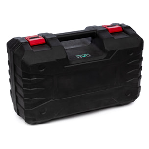 Motosega cordless con lama da 12 pollici, 2 batterie da 15000 mah e valigetta di trasporto.