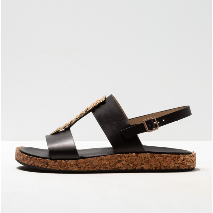 Sandalias S3213A RESTORED SKIN EBONY / TARDANA color Ebony