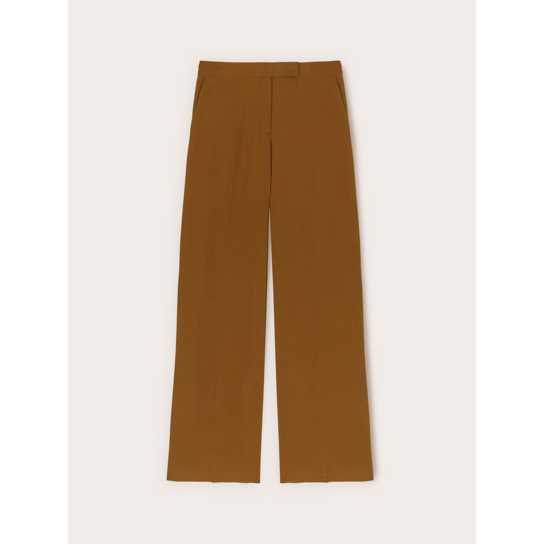 Motivi - Pantaloni palazzo misto viscosa - Marrone