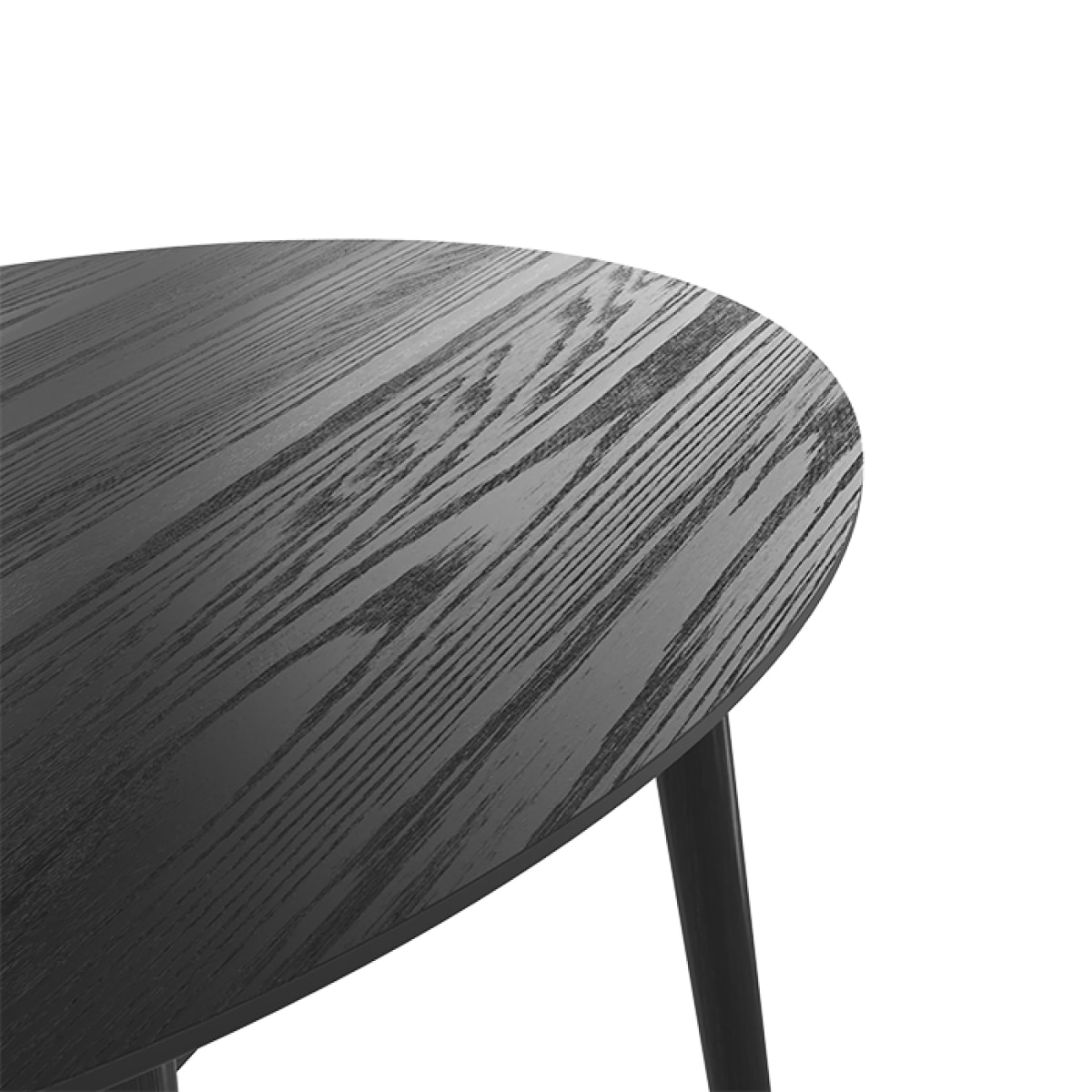 Table ovale 4 personnes en bois noir 130 cm - Eddy