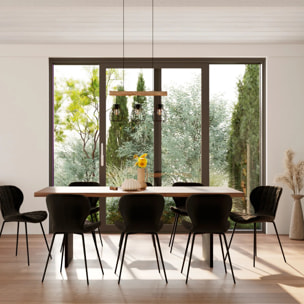 Lot de 2 chaises en velours noir - Mazzia