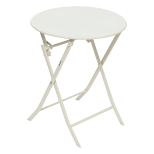Table de jardin pliante ronde "Greensboro" argile 2 places