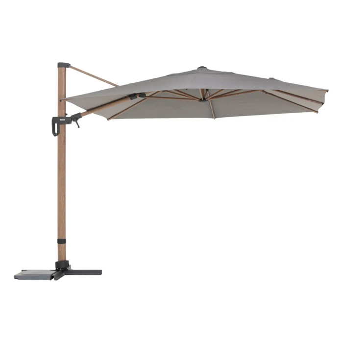 Parasol déporté "Tikeo" platine 4,2x 3m